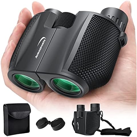 Aurosports 10X25 Folding High Powered Binoculars with Weak Light Night Vision Clear Bird Watching Great For Outdoor Sports Games and Concerts Cover