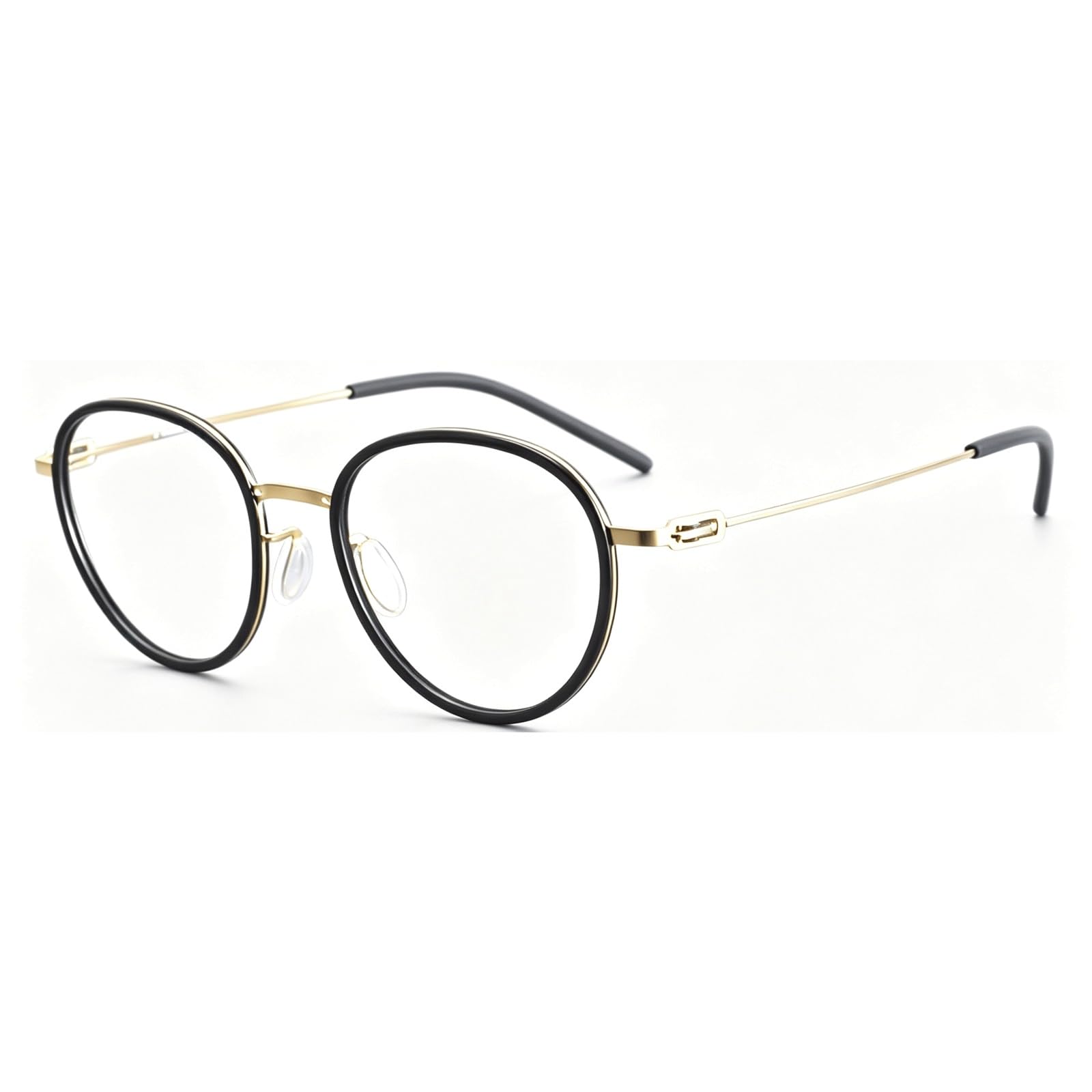 Monturas de Gafas versátiles, Gafas sin Tornillos for Ordenador, Gafas sin Receta de Acetato, Unisex, Titanio Puro Simple(Noir)