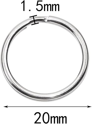 Miniatura 2 de Shapenty Llavero dividido de acero inoxidable con cierre de eslabones para la oficina en casa, organización de llaves, fabricación de joyas,