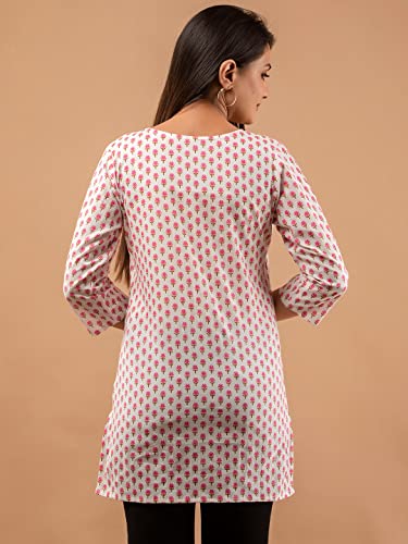 Image of feranoid Women Cotton Printed Straight Short Kurti