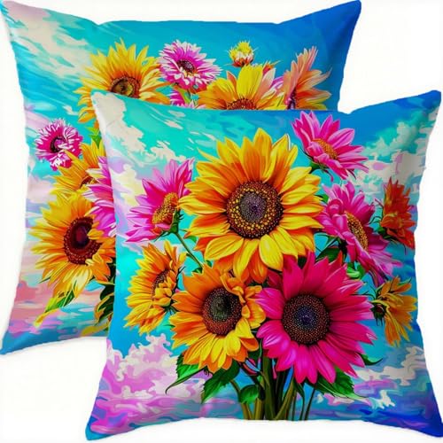Housses de Coussin avec Fermeture éclair Invisible Fleur Velours Imperméable - 2