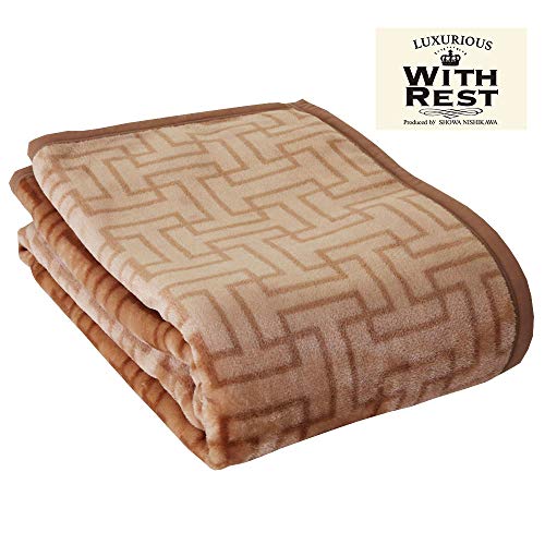 【Amazon.co.jp 限定】昭和西川(Showa-nishikawa) 毛布 ブラウン シングル 肌触り なめらか WITH REST ニューマイヤー毛布 約1200g 2230563330209