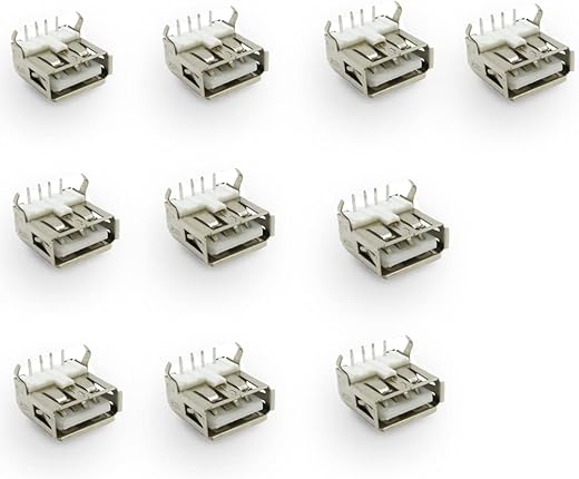 ICSTORE – USB Female Type A 4-Pin DIP Right Angle Plug Jack Socket Connector LW – 10 Pcs