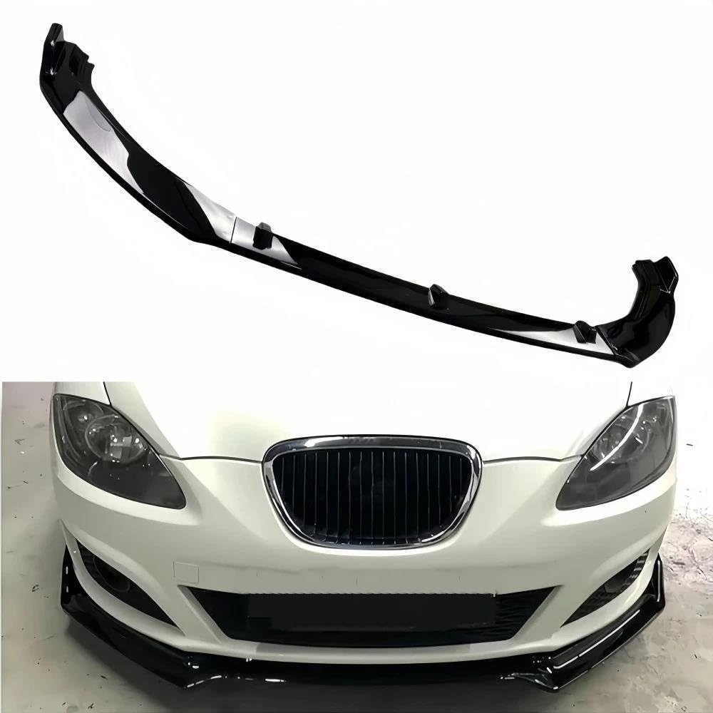 Difusor De Labio Delantero para Seat para León MK2 1P FR S/T TSI Facelift 2009-2012 3 Piezas, Negro Brillante Autopartes