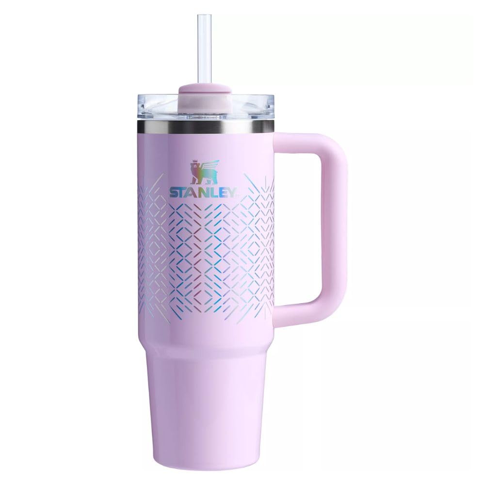 Quencher 30 oz Tumbler Stainless Steel Vacuum Insulated with Handle Lid and Straw, 30 oz Tumbler for Hot and Cold Drinks, PINK ICICLE GLOSS