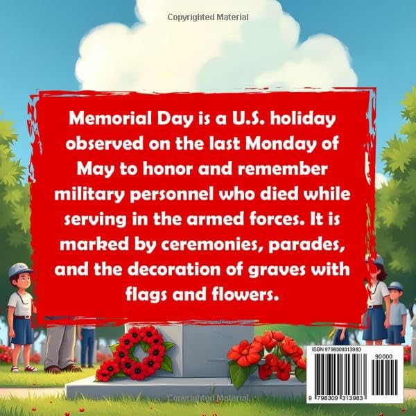 Today is Memorial Day Book For Kids: A Heartwarming Children's Story About Honoring Heroes, Patriotism, and Learn about Veterans, Memorial Day for Kids - Image 2