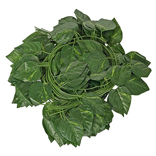 Go Hooked (Pack of 8 Creepers Artificial Garland Money Plant Leaf Creepers for Home Decoration, Party Dcor (8 Creepers, 30 Leaves in 1 Creeper, 6 Foot Each), Green, 1 Centimeters