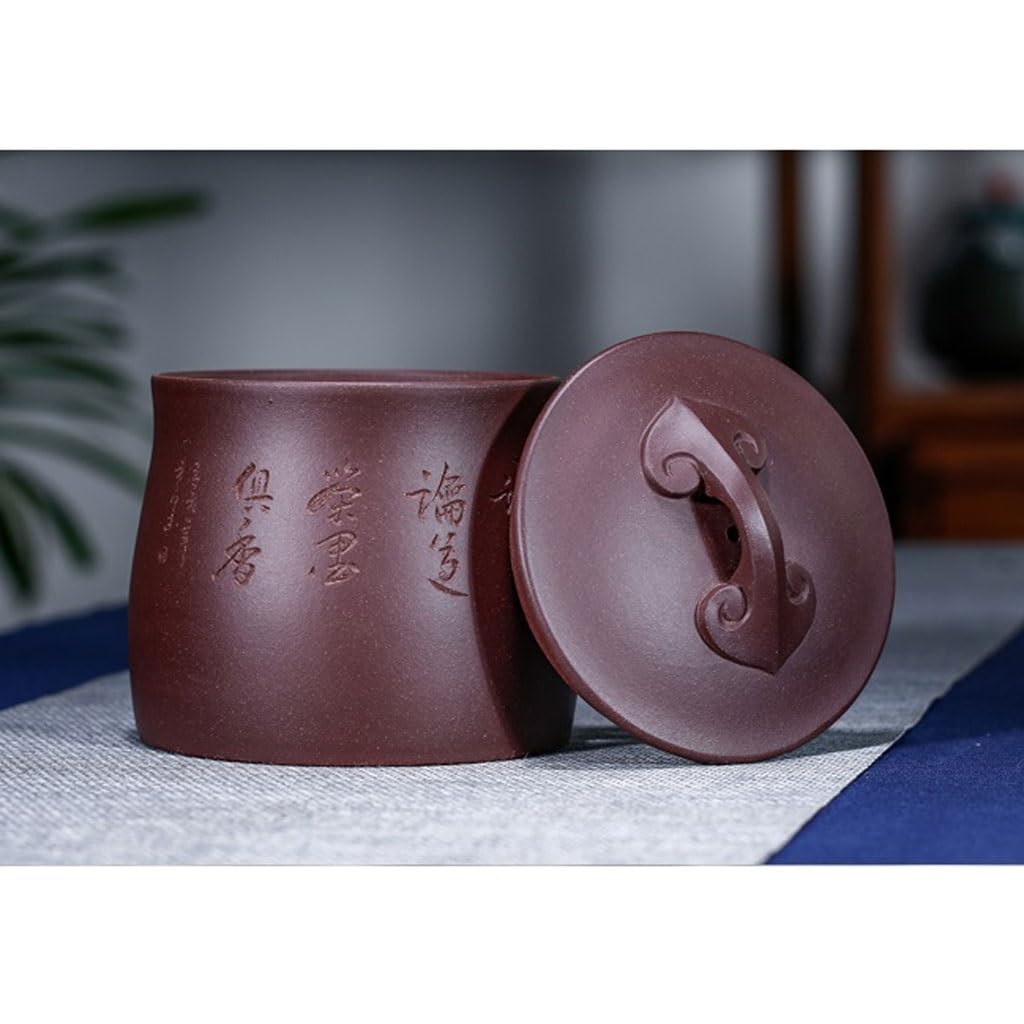 Matcha Cups Ruyi kubek do parzenia herbaty z pokrywką fioletowy kubek na piasek ręcznie wykonany kubek na wodę pitną męski biurowy kubek do herbaty 420 ml zestaw do herbaty kubek do herbaty