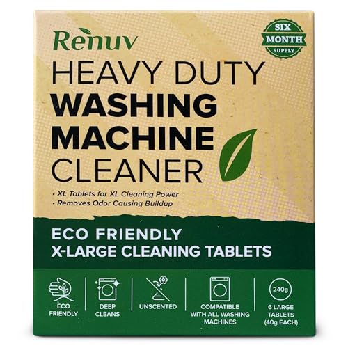 image for Renuv Heavy Duty Washing Machine Cleaner and Descaler - Deep Cleaning 