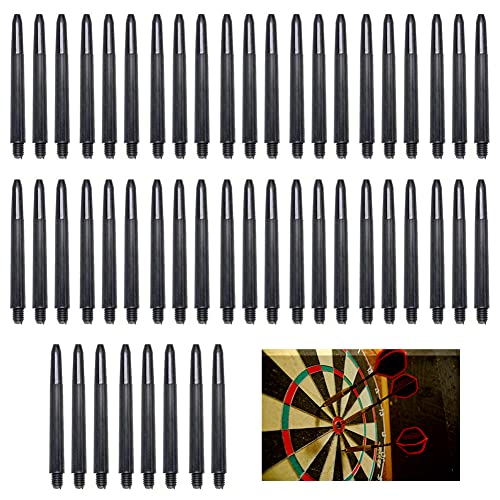 BAOSROY Dart Schaft,Dart-Schäfte,Dartschäfte Kunststoff,Schraubengewinde Kunststoff Dartpfeile,Dartpfeil Schäfte,Schwarz Dartschaft mit Standard 2BA Schraubengewinde,Schwarz, 50PCS