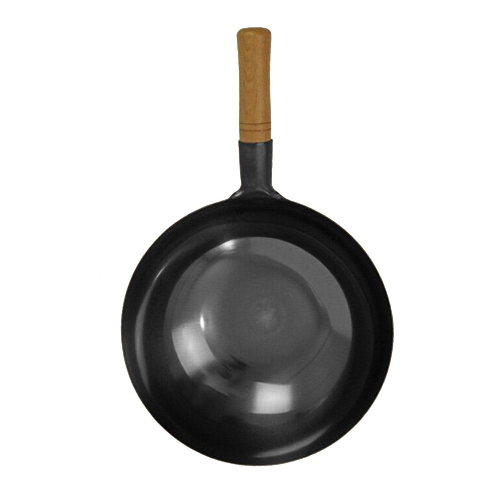 Wok En Fer Martelé à Main 38 Cm - Sans Revêtement Chimique, Anti-adhésif Naturel, Poignée Unique, Pour Cuisson Saine