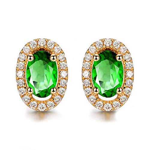 Boucles d'oreilles pavé zirconium vert argent bijoux femme tendance