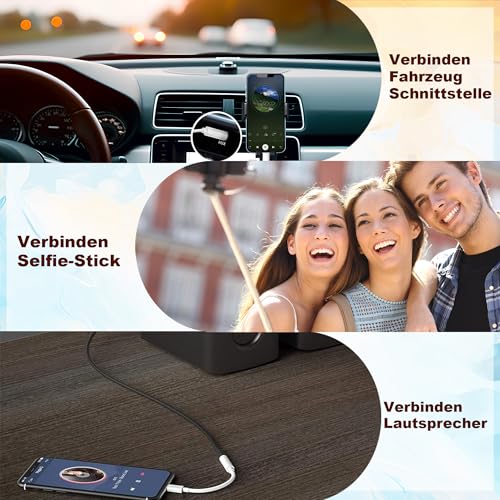 GNUADZ USB C auf 3,5 mm Kopfhörer Jack Adapter, 2 Pack USB C Klinke Adapter Aux kompatibel mit iPhone 16 Pro Max/16 Pro/16 Plus/16/15 Pro/15, Samsung Galaxy S24 S23 S22 S21 S20, Google Pixel 8/7