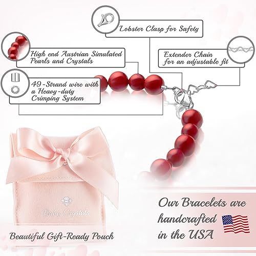 Red Bracelets for Girls - Red bracelet for protection, High end European simulated Red Pearls, – Best Birthday Gifts3