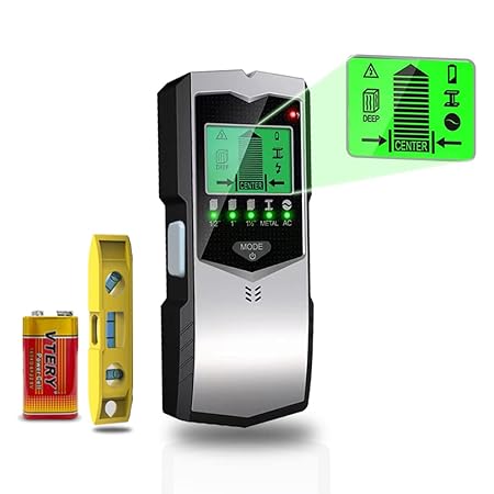 Stud Finder Wall Scanner, 5 in 1 Wall Stud Finder with Bubble Level and LCD Display & Audio Alarm, Stud Finder Tool for Wall Wood AC Wire Metal Detector Joist Pipe