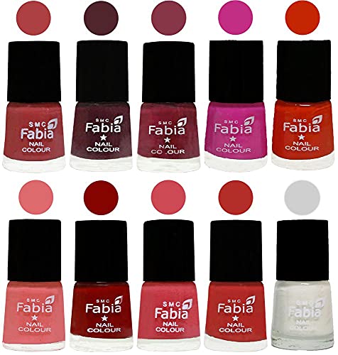 Image of ALL IN ONE (PACK OF 10), Long Lasting Glossy Nail Polish, 6 ml Each, All Vibrant Colours,02258