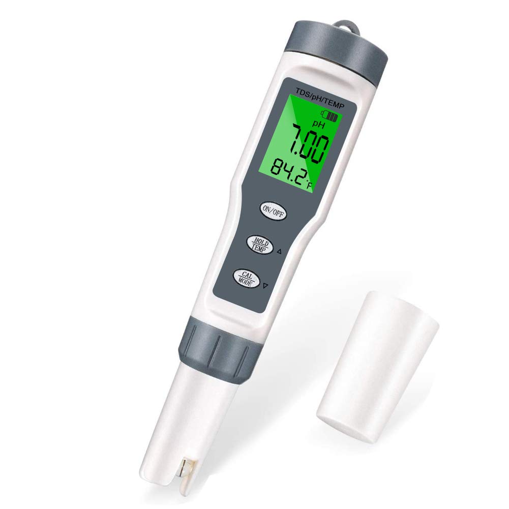 PH Meter Digital Water Quality Meter 3 in 1 TDS/PH/TEMP Meter, LCD Display, Auto Calibration, Auto-Shutdown, High Precision, Ideal for Drinking Water/Swimming Pool/Aquarium/Pools