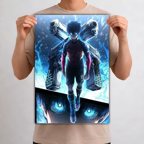 Image of (Aniculture) Blue Lock Anime Wall Posters,Pack of 3, A3 Size (30x42 cm), 300 GSM, Adhesive Back, Wrinkle-Free, Isagi, Itoshi rin, kaiser shidou, Character Collection