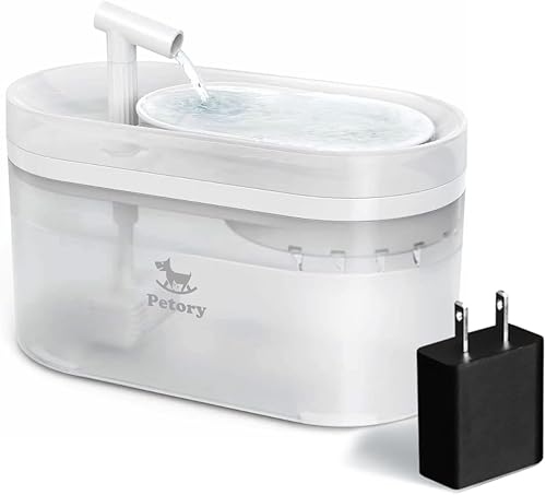 Miniatura 1 de Petory Fuente de agua para gatos, fuente automática de agua para mascotas de 2.5 L84 onzas, dispensador de agua ultra silencioso para gatos en el