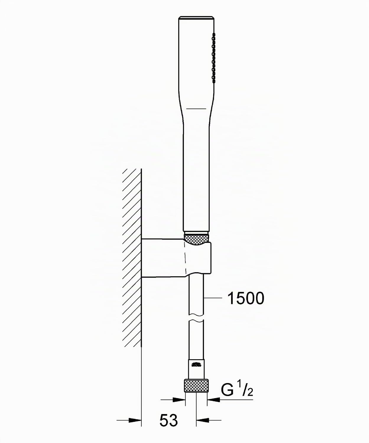GROHE 27369000 - Sistema de Ducha con Suporte de Pared, acabado cromado