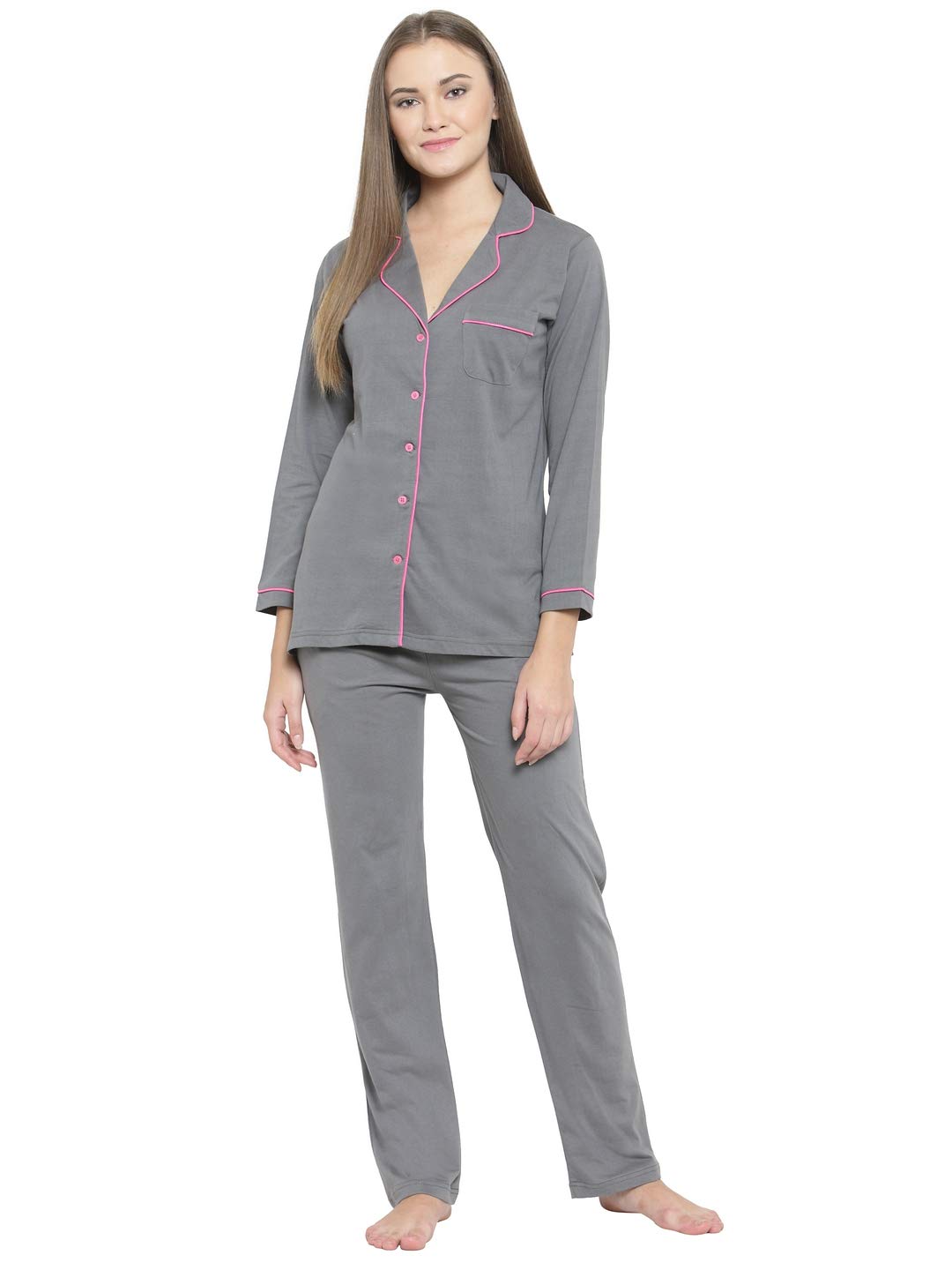 claura Women Cotton Solid Nightsuit Set-picture-56