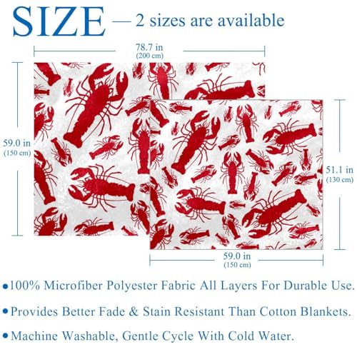 Couverture douce homard plaid microfibre léger idéal pour vos soirées canapé