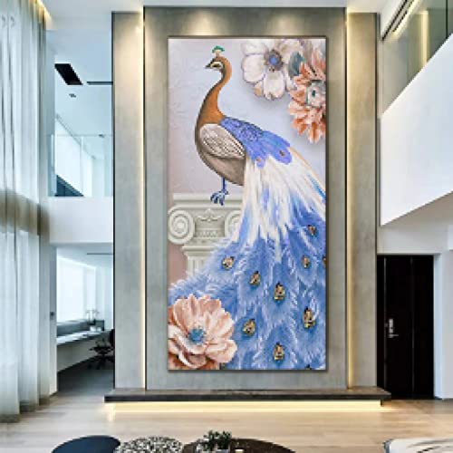 Peinture paon style chinois pour une décoration de chevet raffinée