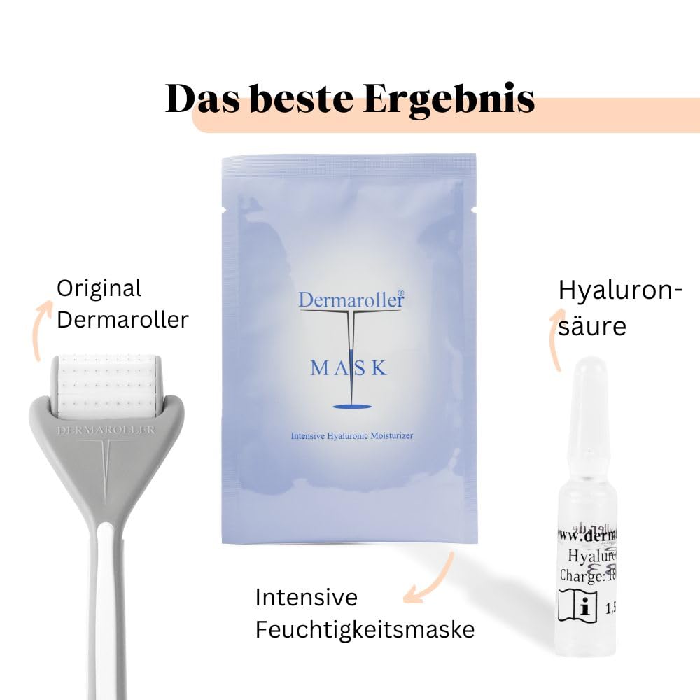 Dermaroller Hyaluronsäure Gesichtsmaske gegen trockene Haut - 1 x 10 Stück (10er Pack) - Skincare (Premium) Spendet Feuchtigkeit, mildert Falten, unterstützt die Kollagenbildung