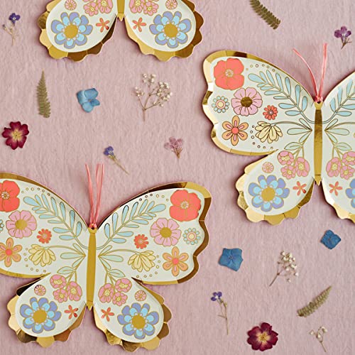 Meri Meri Floral Butterfly Plates (Pack of 8)