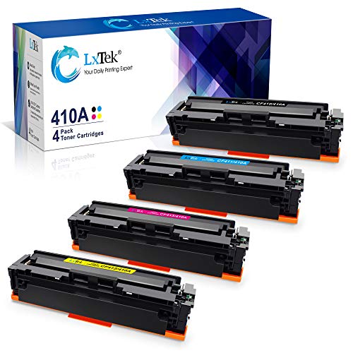 LxTek Compatible Toner Cartridge Replacement for HP 410A-CF410A Compatible with Color Laserjet Pro MFP M477fdn-M477fnw-M477fdw-M452dn M452dw M452nw (Black,Cyan,Magenta,Yellow,4-Pack)