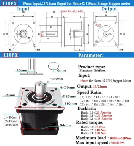 Réducteur planétaire Nema23 pour augmenter le couple moteur pas à pas - 6