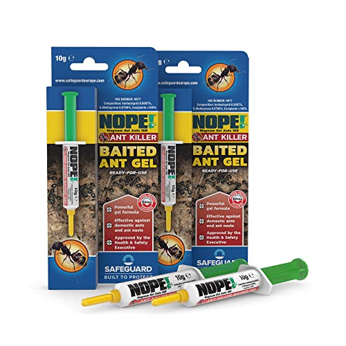 NOPE! Ant Killer Reusable Bait Stations and Baited Ant gel Syringe Indoor & Outdoor. Complete long-term nest elimination solution. (x2 Syringe)