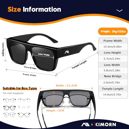 Fit Over Glasses Sunglasses for Women Men Trendy Square Shades Sun glasses Polarized UV400 Protection3
