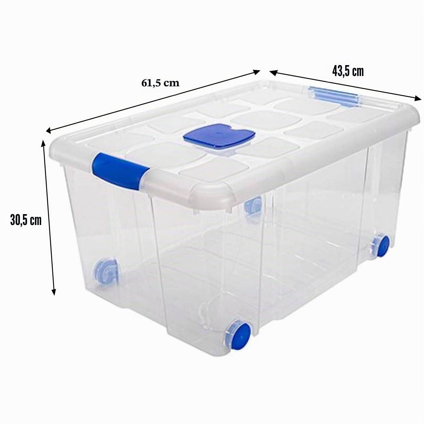 Acan Tradineur - Pack de 2 Cajas de Almacenamiento - Fabricado en plástico - Contenedor para almacenar Libros, ropa, mantas - N.º 5-30,5 x 61,5 x 43,5 cm - 57 Litros