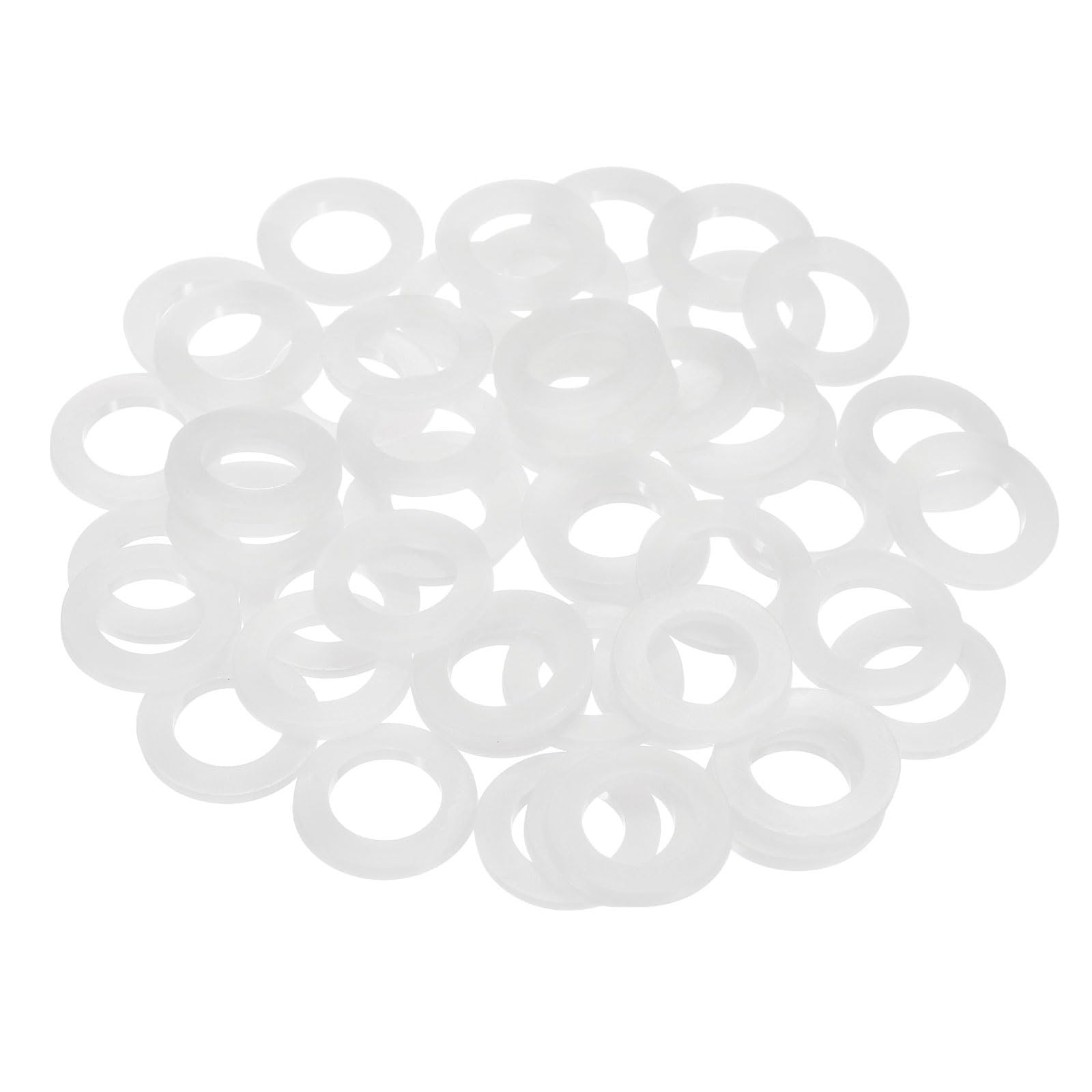 DEFANEX 160pcs M12 Nylon Flat Washers (12mm ID 20mm OD 2mm Thick) - Plastic O Ring Sealing Gasket Spacer, for Fastening Screws Faucet Pipe Valves Hose, White