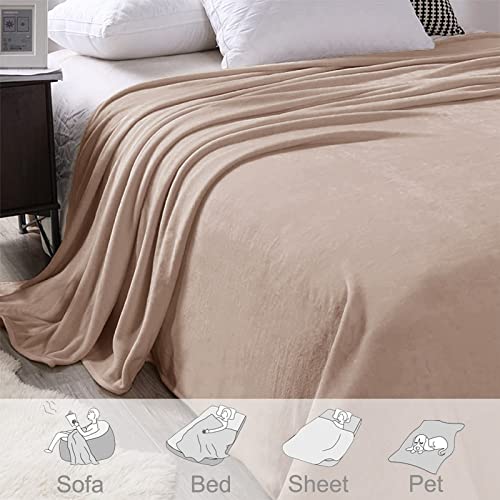 Exclusivo Mezcla King Size Flannel Fleece Velvet Plush Bed Blanket As Bedspread, Coverlet, Bed Cover (90X104 Inches, Camel) Soft, Lightweight, Warm And Cozy #TOP3