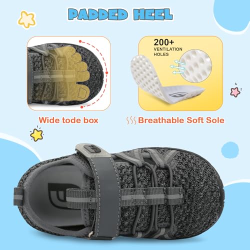 JOINFREE Toddler Sandals Boys Girls Breathable Closed Toe Water Beach Sandals Kids Wide Barefoot Summer Water Shoes Baby Walking Sneakers4