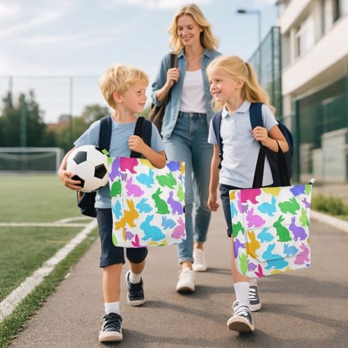 Bolsa de mano escolar infantil con bolsillos para ir de compras y llevar libros cómodamente 6