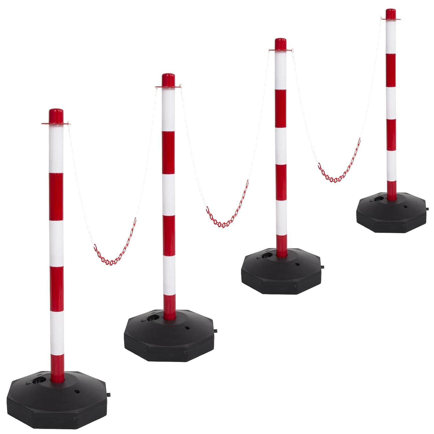 4 Pack Traffic Delineator Post Cones with Fillable Base,Industrial
