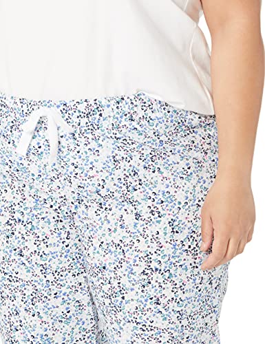 Amazon Essentials Women's Poplin Sleep Pant, Blue Floral, Large #TOP2