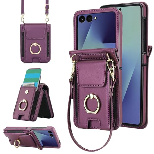 Étui portefeuille Galaxy Z Flip 7 chic avec bandoulière pour vos sorties