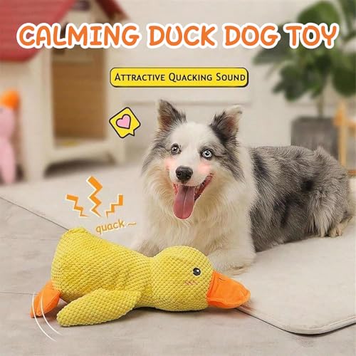 Hshenjhu Kleine Gelbe Ente Hundespielzeug, Unzerstörbares Dog Spielzeug, Hundespielzeug Quietschend, Indestructible Dog Chew Toy, Dog Toys für Breeds, kleine, mittlere, große Hunde