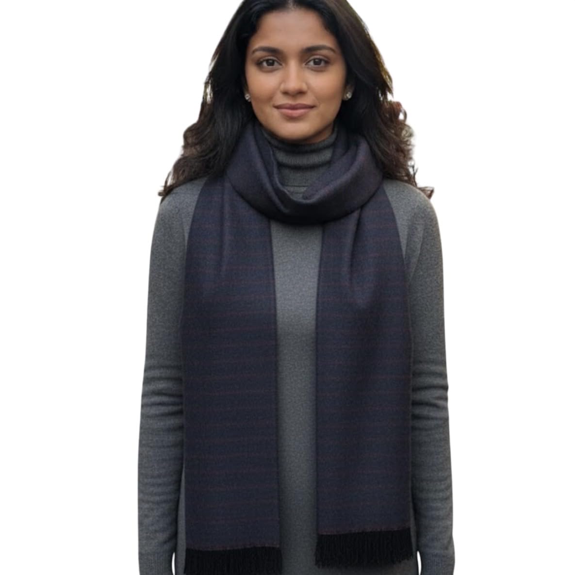 Limited Availability Single Piece Woven Winter Scarf With Fringed Ends Soft Draping Construction Boutique One Of One Cold Weather Accessory-picture-52