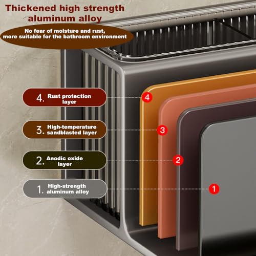 Support de sèche-cheveux en aluminium gris métallisé haute capacité