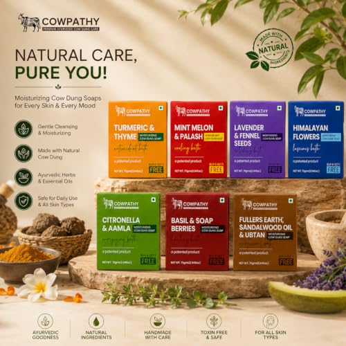 Image of Cow Dung Soap (Patented Soap) | Herbal Handmade Bath Soap | Gentle Cleansing & Refreshing Bath Soap | Daily Skin Care