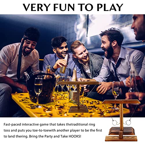 DIIQII Ring Toss Game, Wooden Table Top Hook Ring Toss Game Children - Image 4
