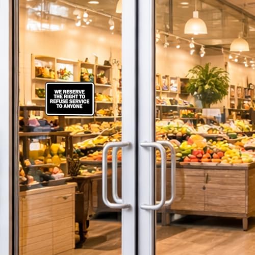 Panneau Refuser le Service Contre Incivilités Cadre Blanc - 2