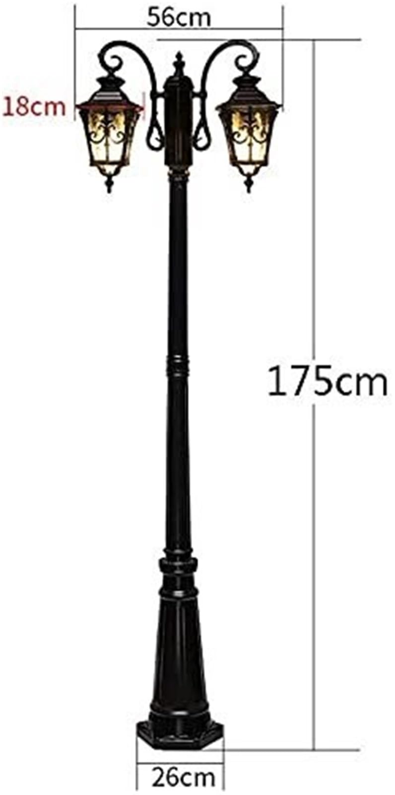 Lampy Solarne Na Słupku, Zewnętrzne Lampy Ogrodowe, 2-Punktowe, Wiktoriańskie, Zewnętrzne, Vintage, Uliczne, Amerykańskie, Wille Mieszkalne, Krajobraz, Zewnętrzny, W,Black