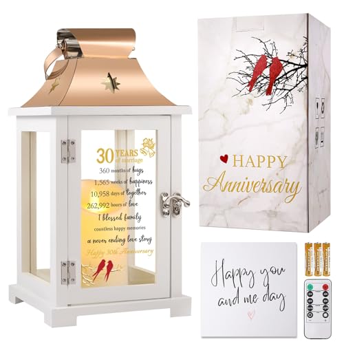 30th Wedding Anniversary Lantern,30th Anniversary Wedding Gifts for Couple Parents Husband Wife?30 Year Pearl Anniversary Gifts for Her Him,Unique 30th Anniversary Wedding Gift Ideas