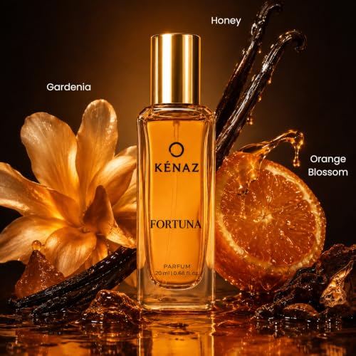Image of KENAZ Fortuna Long Lasting Perfume For Men & Women 20ML | Dubai Crafted | Floral Fruity With Orange Blossom & Patchouli | Unisex Parfum | 20% Fragrance Oil